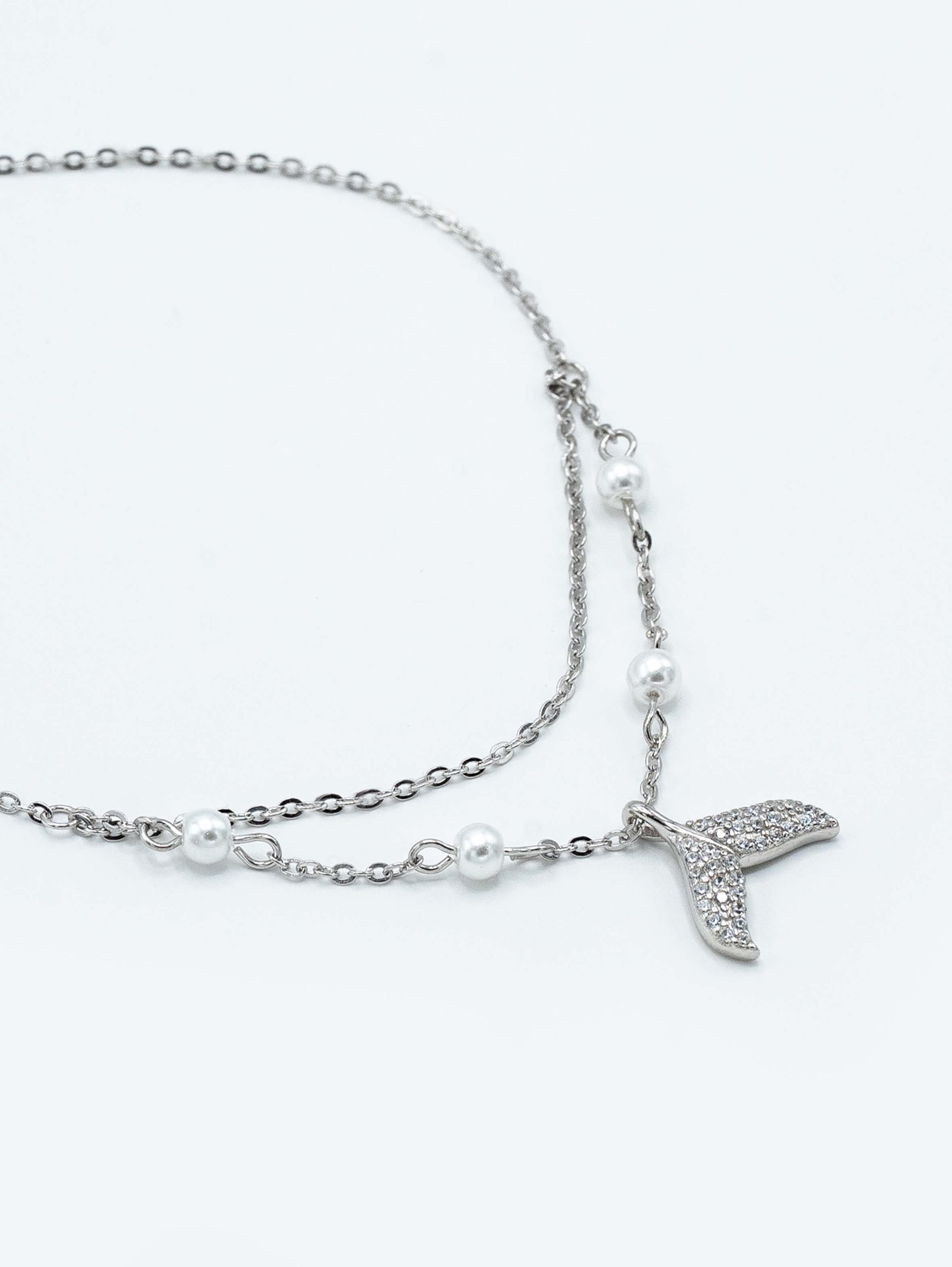 دستبند نقره دولاین دم وال و مروارید - Image 2